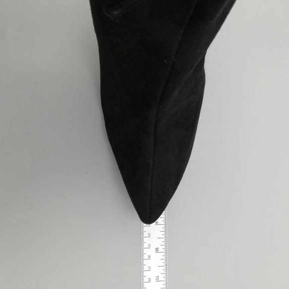 Nadia x FTF Womens Ophelia 17 Thigh High Boot Black Back Laces Zip High Heel 8W - Picture 6 of 10